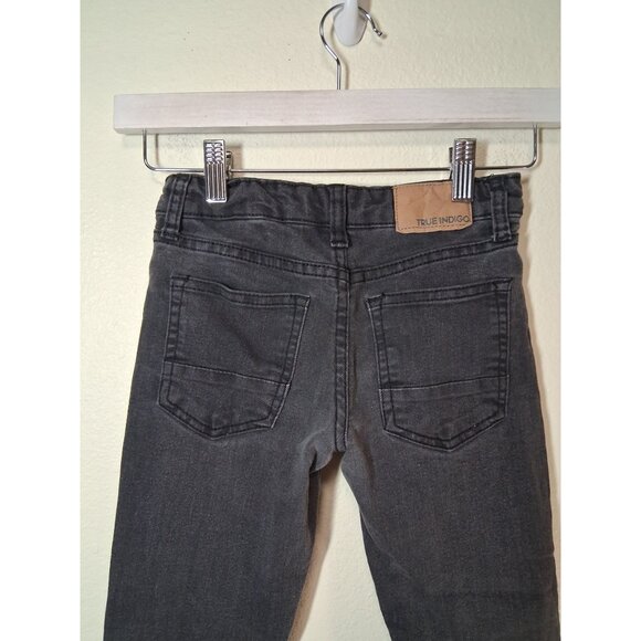 True Indigo Denim Jean Pants Black Skinny Leg Unisex Size 6 - Picture 4 of 6